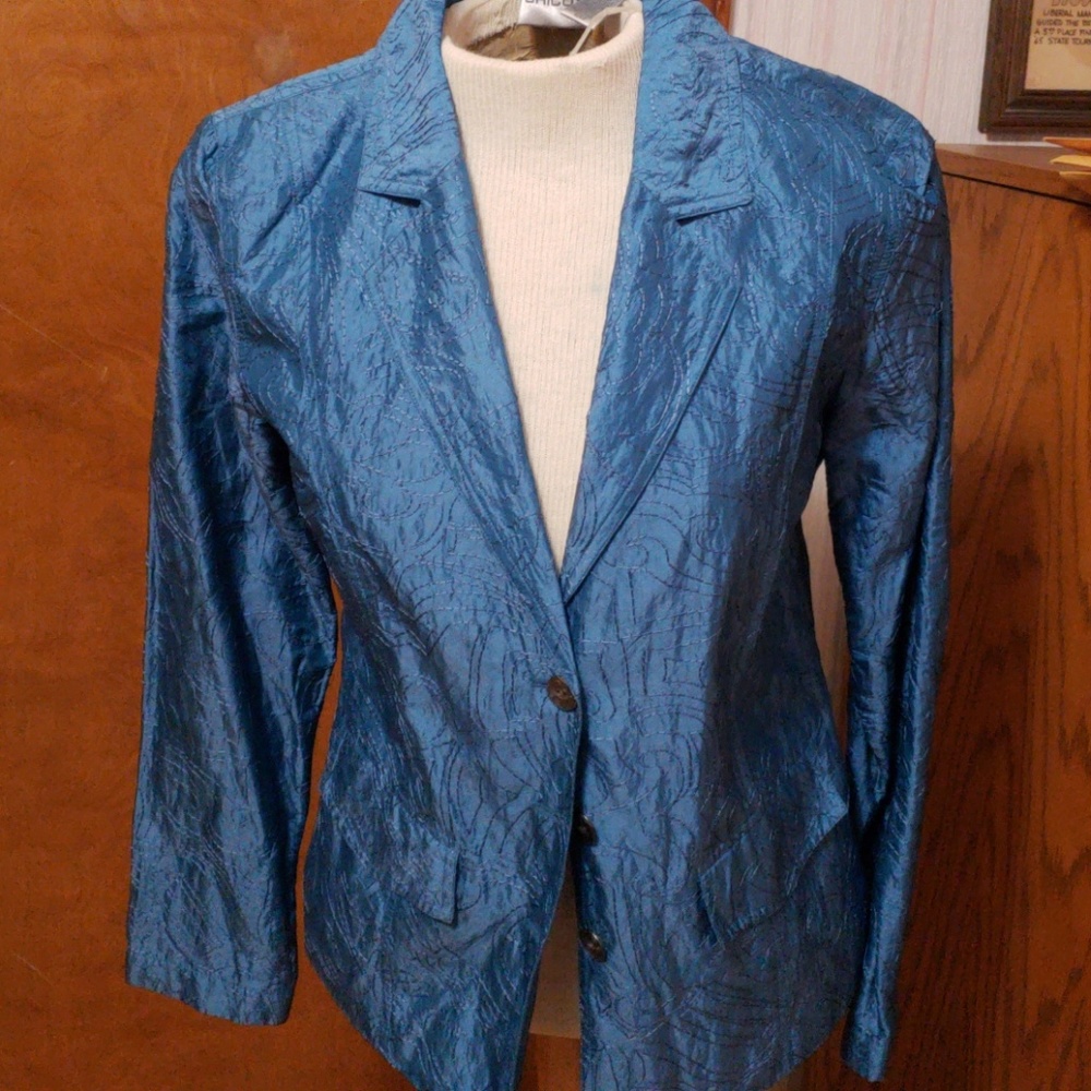 CHICO'S Blue silk blend Jacket